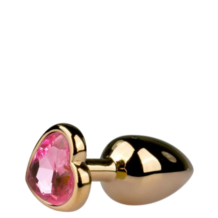 EasyToys Gold Metal Pink Butt Plug - Medium
