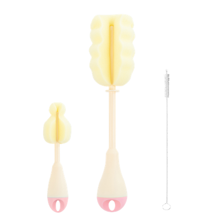 Kikka Boo Bottle Cleaning Pink Brush Set – 3 pcs