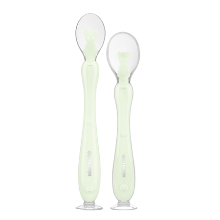 Kikka Boo Silicone Spoons with Suction Cup – Mint – 2 pcs
