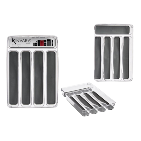 Kinvara Plastic/Silicone Drawer Divider - Transparent/Grey