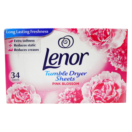 Lenor Pink Blossom Tumble Dryer Sheets – 34 pcs.