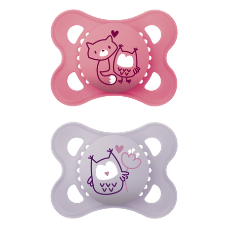 MAM Original Cat & Owl Design 2-6m Pacifier – 2 pcs