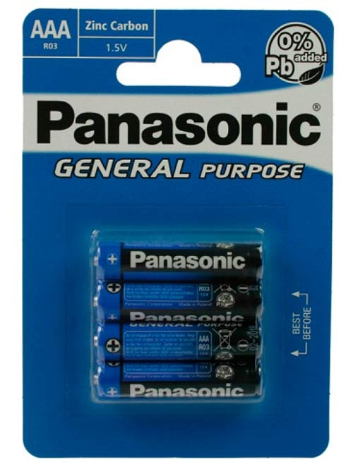Panasonic R03 4xAAA Batteries