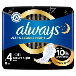 Always Ultra Secure Night Size 4 - 8 pcs