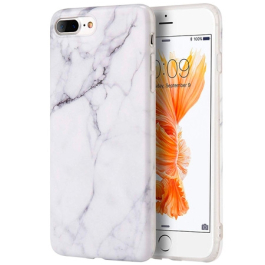 BasicPlus iPhone 8+ Cover - White Marble