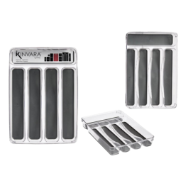 Kinvara Plastic/Silicone Drawer Divider - Transparent/Grey