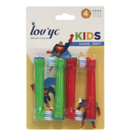 Lov'yc Kids Toothbrush Heads for Electric Toothbrush Soft - 4 pcs