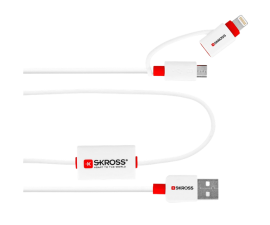 Skross Buzz 2in1 Charge'n Sync Alarm USB-A 2.0 to Lightning & USB Micro - 1 m
