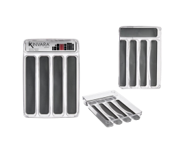 Kinvara Plastic/Silicone Drawer Divider - Transparent/Grey