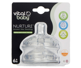 Vital Baby Nurture Fast Flow Bottle Nipples - 2 pcs